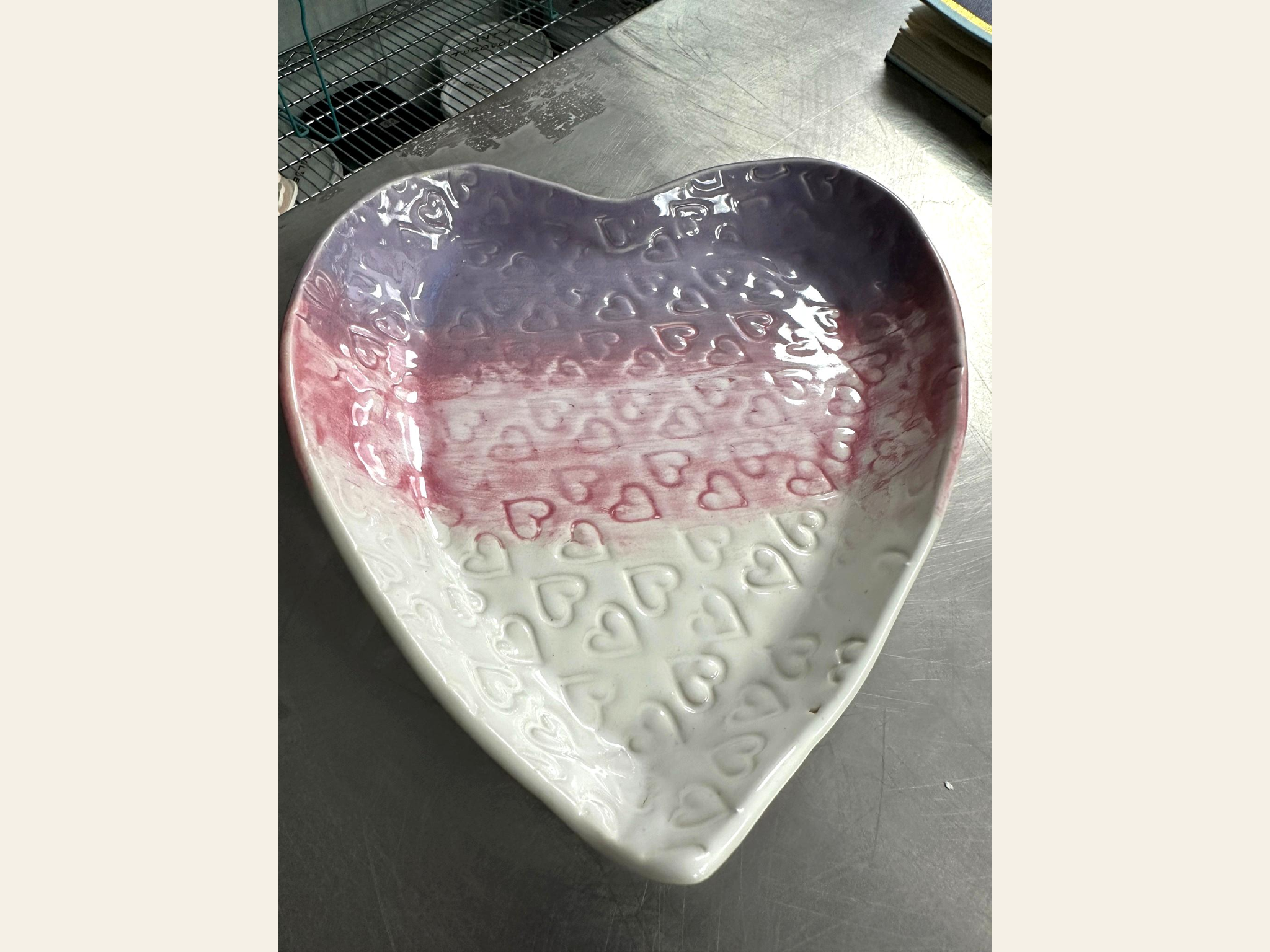 Heart-shaped ceramic dish